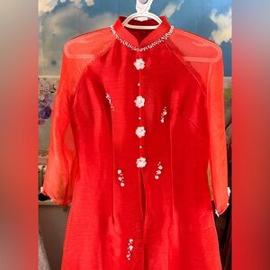 Ao dai to anh kim, Vietnamese modern contemporary long dress top m l xl 2 4 6 🎁